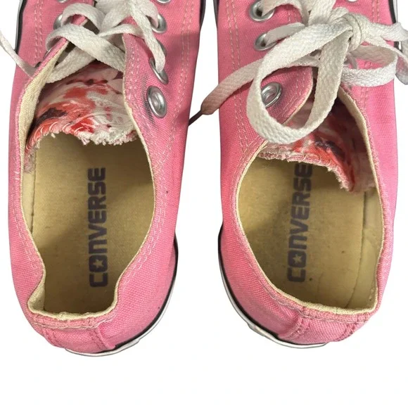 Converse Chuck Taylor All Star Low Top Pink Floral Tongue Sneaker M9007 Wome 6.5 - Picture 8 of 12